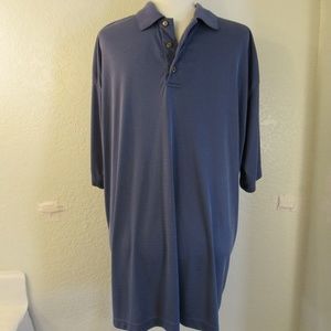 Pebble Beach Navy Blue Mens Polo Shirt Sz L
